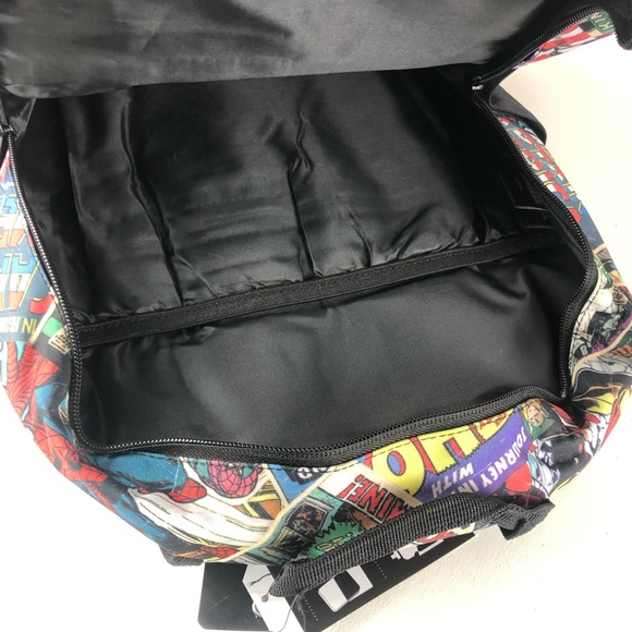 Marvel Comics Comicbook Themed Backpack Captain America Spider-Man Hulk Thor NWT - Picture 7 of 11